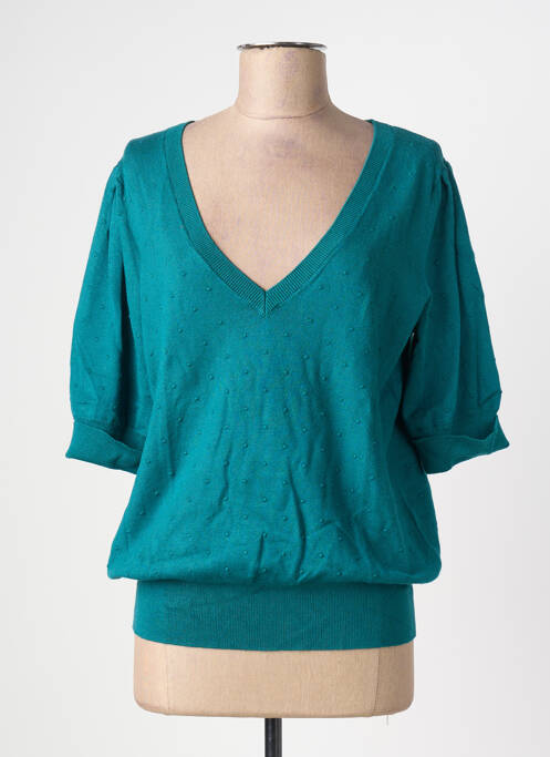 Pull col v manches courtes bleu KING LOUIE femme