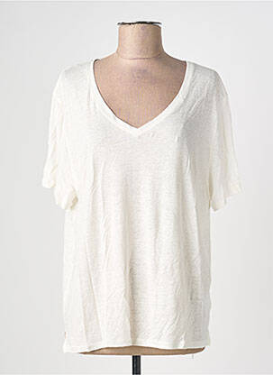 T-shirt col v manches courtes beige LA PETITE ETOILE femme