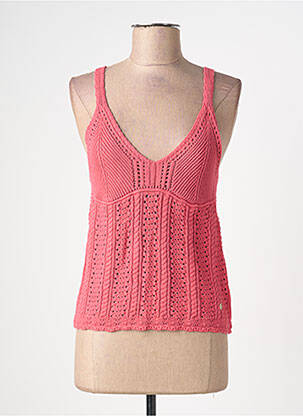 Pull col v fines bretelles rose LA PETITE ETOILE femme