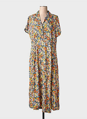 Robe longue manches courtes manches courtes jaune EMILYANDFIN femme