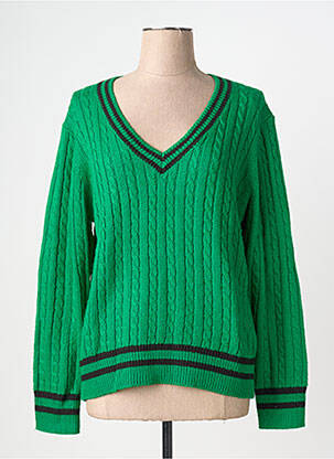 Pull col v manches longues vert KING LOUIE femme