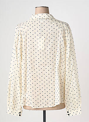 Chemisier tissage crêpe manches longues beige EMILYANDFIN femme