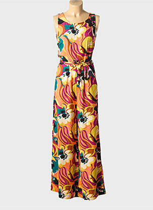 Combi-pantalon tissage crêpe sans manche orange KING LOUIE femme