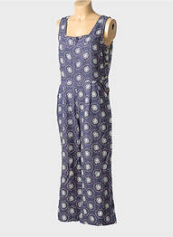 Combi-pantalon poches sans manche bleu WHITE SAND femme