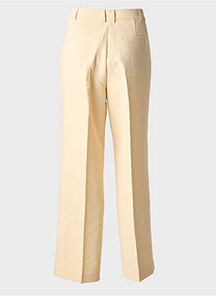 Pantalon chino fermeture zippée sous rabat avec crochet taille haute beige KING LOUIE femme
