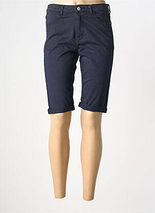 Bermuda tissage popeline taille normale bleu KANOPE femme