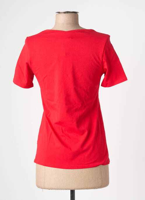 T-shirt col v manches courtes rouge BLUTSGESCHWISTER femme