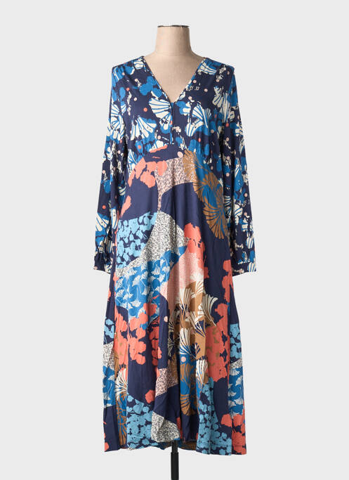 Robe longue manches longues manches longues bleu WHITE STUFF femme