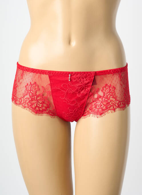 Shorty finition dentelle rouge PIEGE femme