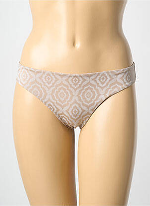 Tanga tissage satiné marron ROSA FAIA femme