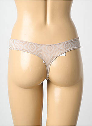 Tanga tissage satiné marron ROSA FAIA femme