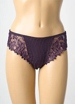 Tanga effet matière satinée violet PRIMA DONNA femme