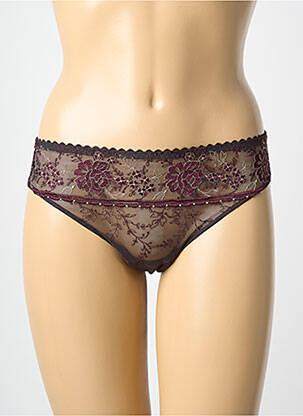 Tanga tissage satiné marron PRIMADONNA femme