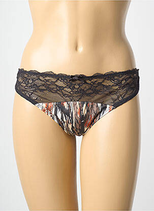 Tanga tissage satiné noir ESPRIT femme