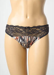 Tanga tissage satiné noir ESPRIT femme