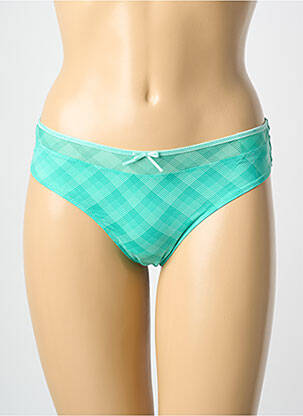 Tanga tissage satiné vert MARIE JO femme