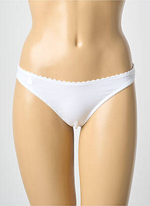 Tanga effet matière satinée blanc LULUCASTAGNETTE femme