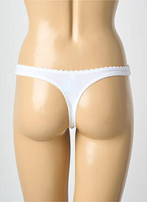 Tanga effet matière satinée blanc LULUCASTAGNETTE femme