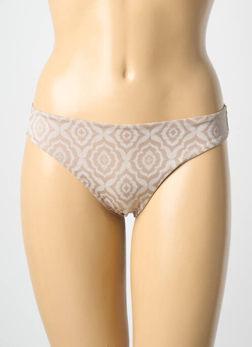 Tanga tissage satiné marron ROSA FAIA femme