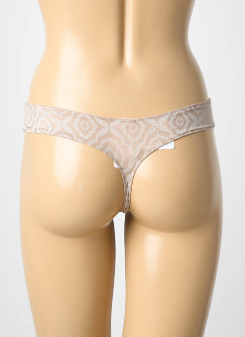 Tanga tissage satiné marron ROSA FAIA femme