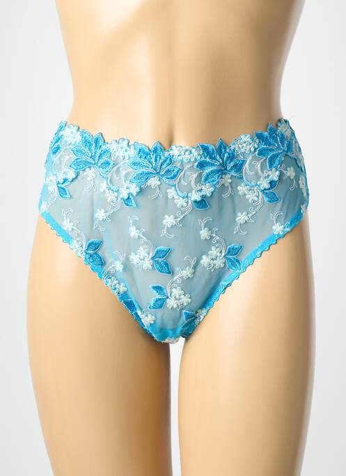 Tanga tissage satiné bleu PRIMA DONNA femme