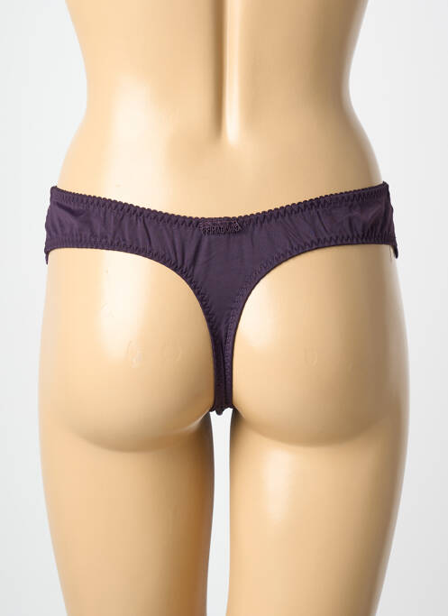 Tanga effet matière satinée violet PRIMA DONNA femme