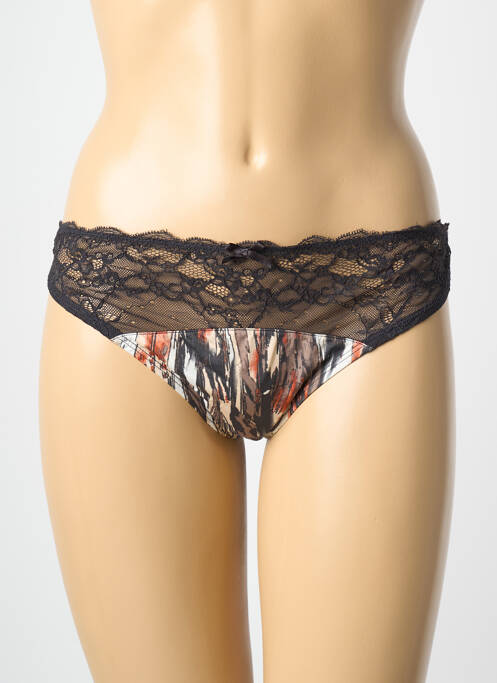 Tanga tissage satiné noir ESPRIT femme