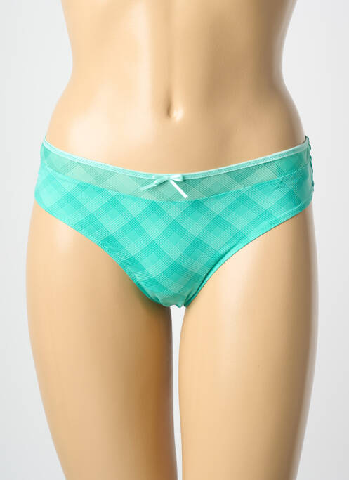 Tanga tissage satiné vert MARIE JO femme