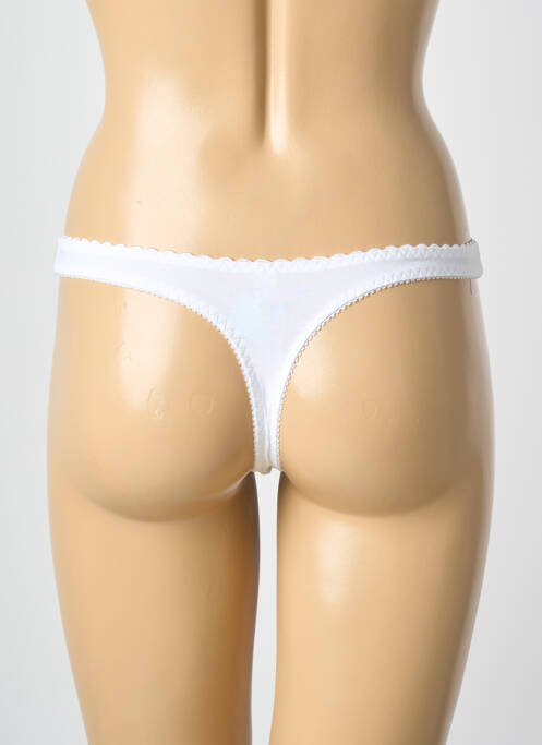 Tanga effet matière satinée blanc LULUCASTAGNETTE femme