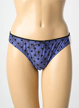 Tanga tissage satiné bleu MARIE JO femme