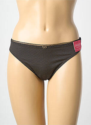 Tanga effet matière satinée noir PRIMADONNA femme