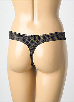 Tanga effet matière satinée noir PRIMADONNA femme