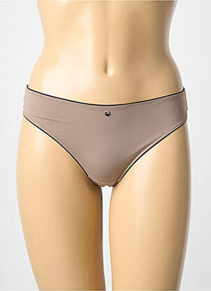 Tanga micro fibres marron !OHO! femme