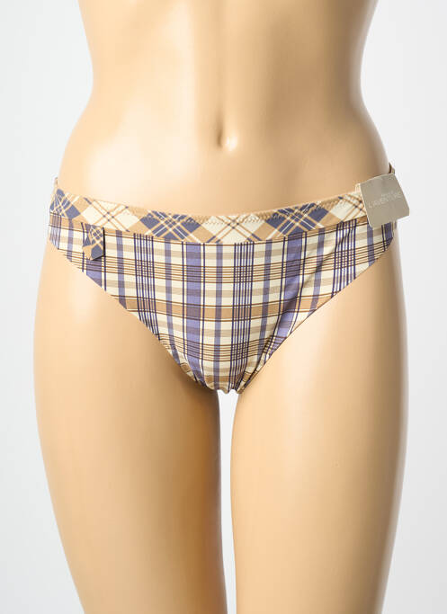 Tanga effet matière satinée beige MARIE JO femme