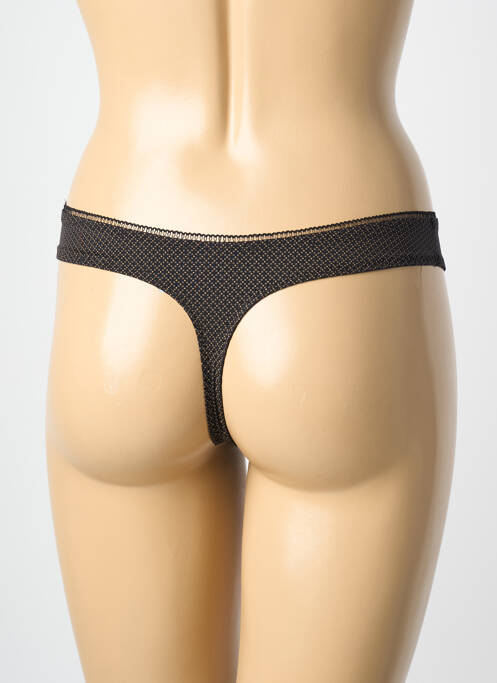 Tanga effet matière satinée noir PRIMA DONNA femme