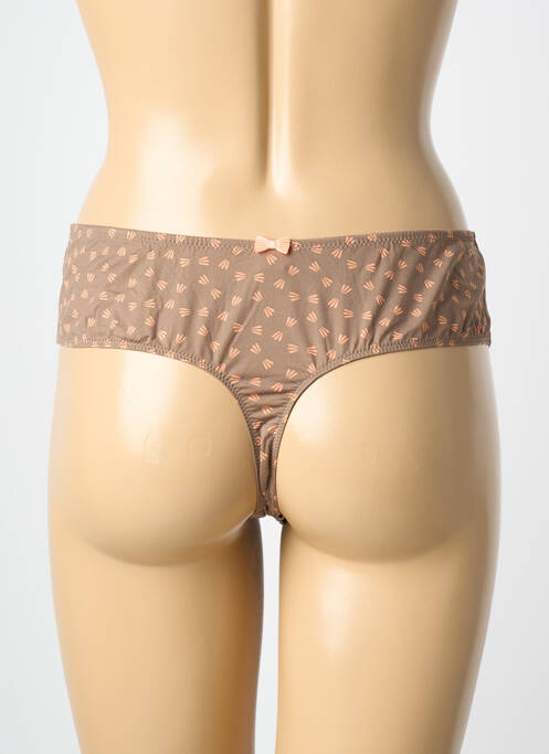 Tanga tissage satiné marron PRIMA DONNA femme