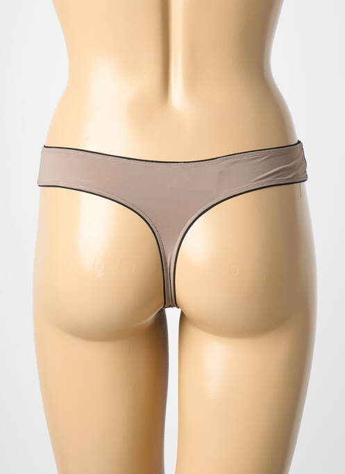 Tanga micro fibres marron !OHO! femme