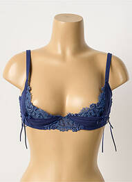 Soutien-gorge effet matière satinée haut soutien-gorge balconnet bleu MILLESIA femme