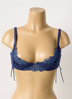 Soutien-gorge effet matière satinée haut soutien-gorge balconnet bleu MILLESIA femme