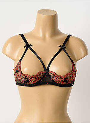 Soutien-gorge effet matière satinée haut soutien-gorge balconnet noir MILLESIA femme