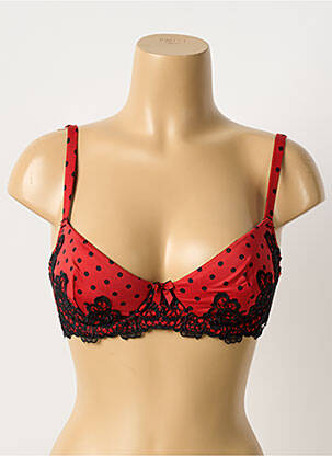 Soutien-gorge effet matière satinée haut soutien-gorge avec mousse de rembourrage amovible rouge MILLESIA femme