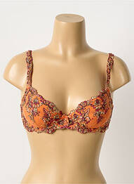 Soutien-gorge broderie haut soutien-gorge avec mousse de rembourrage amovible orange MILLESIA femme