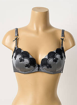 Soutien-gorge effet matière satinée haut soutien-gorge push-up gris MILLESIA femme