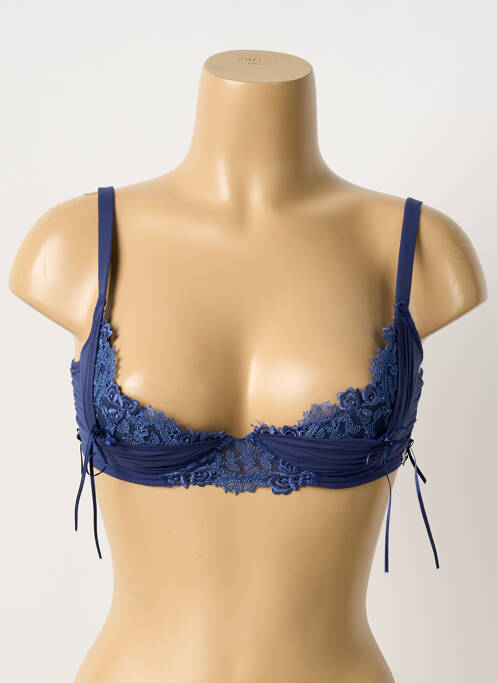 Soutien-gorge effet matière satinée haut soutien-gorge balconnet bleu MILLESIA femme