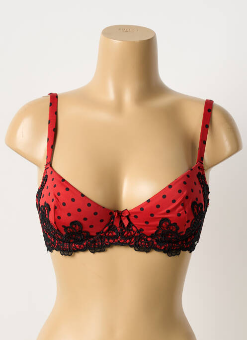 Soutien-gorge effet matière satinée haut soutien-gorge avec mousse de rembourrage amovible rouge MILLESIA femme
