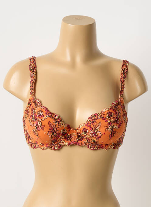 Soutien-gorge broderie haut soutien-gorge avec mousse de rembourrage amovible orange MILLESIA femme
