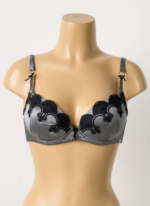 Soutien-gorge effet matière satinée haut soutien-gorge push-up gris MILLESIA femme