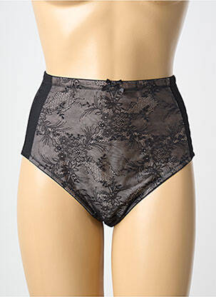 Culotte haute tissage satiné noir PIEGE femme