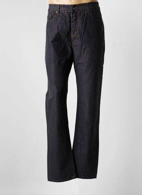 Jeans coupe droite fermeture zippée sous rabat boutonné taille normale noir QUINZE & TREIZE homme