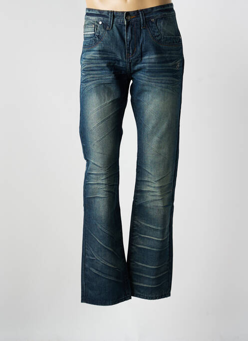 Jeans coupe droite fermeture zippée sous rabat boutonné taille normale bleu COMPTOIR DU RUGBY homme